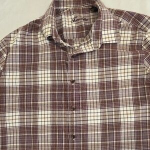 Tasso Elba Cotton Collection Exclusive All Occasions Plaid Shirt Men Size L